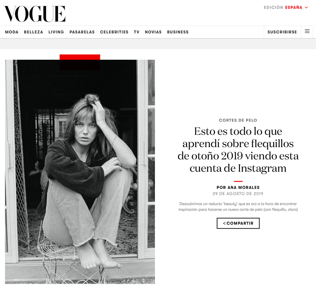 Bangs Vintage got featured! Vogue Spain & Vogue Russia