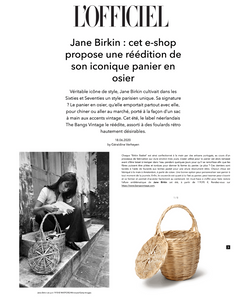 The Bangs Birkin Basket got featured by L'Officiel Belgium!